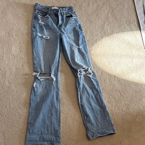 Flying Monkey Light Blue Distressed Flare Jeans